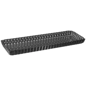 Rectangular Metal Quiche Tin with Loose Base 35 x 11 cm