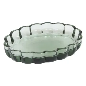Soap Dish Florea Amber Glass Scalloped Soap Tray for Bathroom Vanity