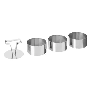 Set of 3 Assorted Round or Square Stainless Steel Presentation Forms