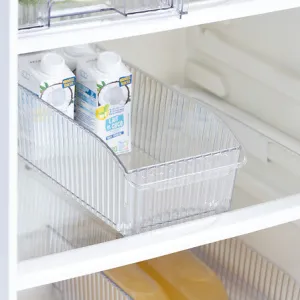 Rolling Storage Bin for Fridge “ Clear PET Refrigerator Organizer, 3 Sizes