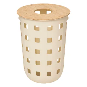 Laundry chest Harmony 60 L clay â€“ Ventilated basket, FSC bamboo lid