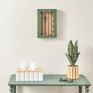 Cheri Key Box - FSC Wood Wall-Mounted Key Cabinet with Glass Door