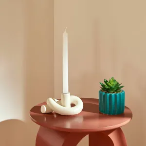 Candle Holder "Flow" Knot-Shaped Polyresin Taper Holder, 16 x 12 x 8 cm