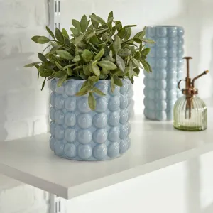 Plant Pot "Sky" â€” Small Glazed Dolomite Planter with Textured Dots D.16 x H.14 cm