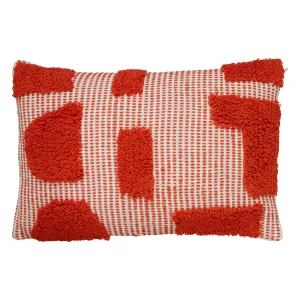Poppy Rectangular Cushion â€“ Tufted Cotton Removable Cover 58x38 cm