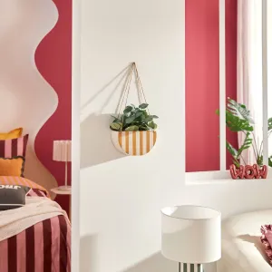 Hanging Artificial Plant "Cheri" - Two-Tone Ceramic Hanging Pot