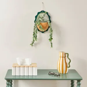 Hanging Artificial Plant "Cheri" - Glazed Ceramic Pot & Jute Cord