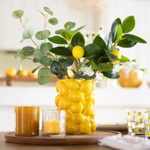 Artificial Lemon Bouquet "Gilda" - 65 cm Tall Lemon Arrangement