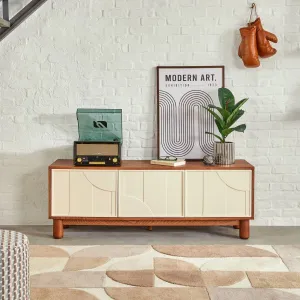 TV Stand 2 Doors 4 Shelves "Jilani" â€“ Ash Veneer TV Unit