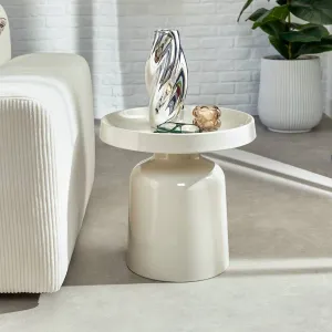 Side Table "Abadi" â€” Round Glossy Powder-Coated Steel 43 x 42 cm