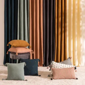 Cushion "Jamana" 40 x 40 cm Removable Cover, Gold Embroidery & Tassels