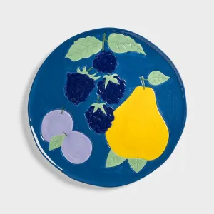 Platter Fruitful Blackberry - Dolomite Decorative Plate 15 x 26.5 cm