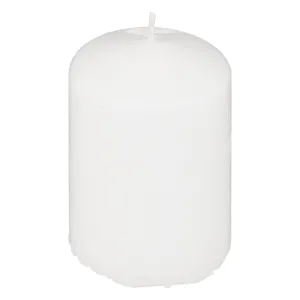 White Candle Set 3pcs - Classic White Pillar Candles, 17h Burn