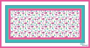 Carpet Pineapple Pink/Blue Flamingo & Pineapple Area Rug 80x150 cm