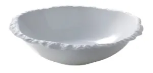 Porcelain Round Serving Bowl Calcaire Textured White Ceramic 20.5 x 16 cm