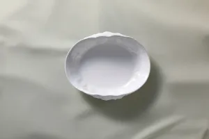 Porcelain Oval Serving Bowl Textured Ceramic Tableware