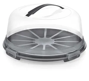 Round Cake Box With Transparent Lid And Secure Clips, 33 Cm