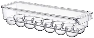Clear 14 Grid Egg Box, Transparent PET Plastic Fridge Organizer