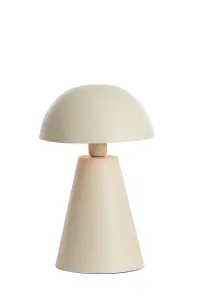 Table Lamp Light Grey Round Metal Modern Home Lighting