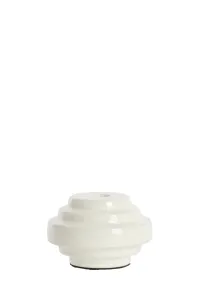 Shiny White Candle Holder High Gloss Modern Table Decor