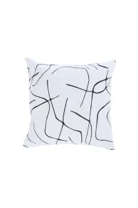 White & Black Cushion, Square 45x45 cm, 100% Polyester Textile