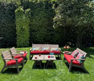 Portofino Set 7 Resin Fiberglass Outdoor Lounge Set for Garden or Patio