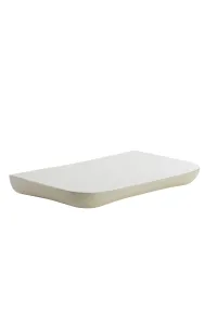 Wall Shelf Glossy Cream Metal Rectangular Floating Storage