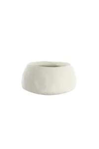 Vase Deco Cream Textured Stone-Look Decorative Bowl Vase