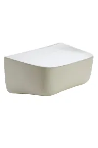 Shiny Wall Shelf, Rectangular Metal, Cream Finish, 32.5 x 14 x 18 cm