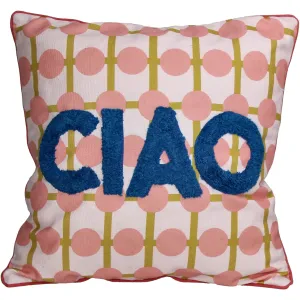 Cushion Ciao Polyester Multicolor Retro Graphic 45x45 cm