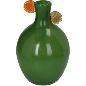 Vase Glass Green Decorative Accent, 18x26.5 cm Modern Home Decor