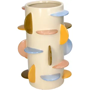 Vase Disks Stoneware Multicolor Decorative Ceramic Vase