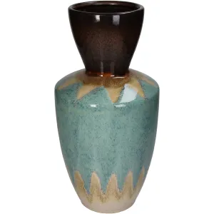 Vase Stoneware Blue Decorative Vitrified Home Accent 18x18x37cm