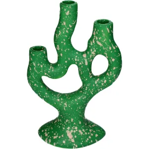Candle Stick Organic Polyresin Green Decorative Candle Holder