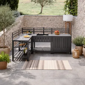 Verde Outdoor Kitchen Bar Set With Aluminum Structure And Sink
