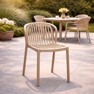 Outdoor Dining Chair Polypropylene Stackable Modern Patio Seating