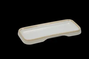 Rectangular Porcelain Board Beige Serveware for Appetizers and Sushi