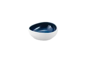 White Matt and Blue Oblique Bowl Porcelain Hand-Decorated Tableware