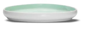 Matt White and Aquamarine Dinner Plate Porcelain Modern Tableware