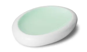 Matt White and Aquamarine Oval Serving Plate Porcelain Modern Tableware