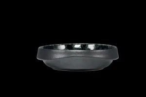 Round Black and Green Deep Plate Stoneware Modern Tableware