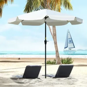 Round Steel Umbrella 2.7m Outdoor Parasol with Tilt Function