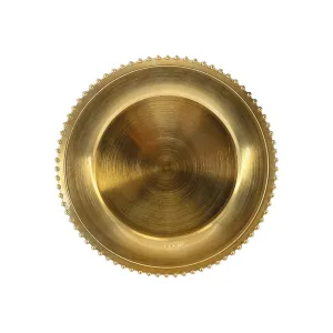 Golden Beaded Placemat Decorative Charger Plate for Elegant Table Settings