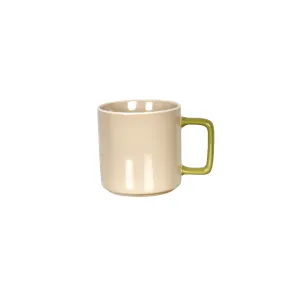 Chic Mug Modern Ceramic Coffee Cup, Contrasting Handle, 8x9.5cm