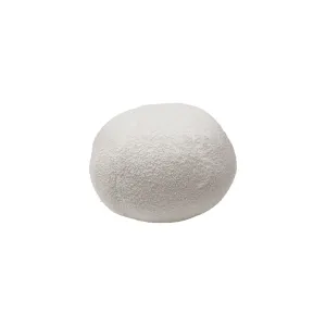 White OphÃ©lia Round Cushion Teddy Fabric Soft Decorative Pillow