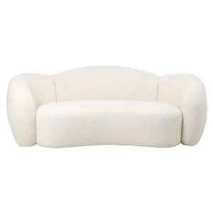 Soft White 3-Seater Armchair Sofa in Cuddly Terry Cloth Fabric