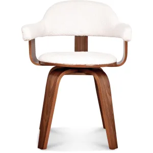 Walny Swivel Chair Scandinavian Design Faux Terry Fabric Armchair