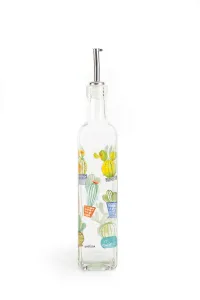 Cactus Oil Bottle Glass Cruet with Stainless Steel Spout 473ml