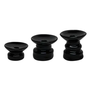 Padre Candle Stick Set 3 Pcs Modern Black Ceramic Candle Holders