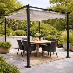 Barbados Terraza Outdoor Pergola Metal Frame 3x3m Patio Awning